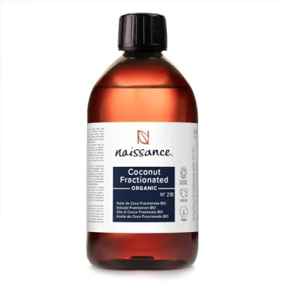 Imagen de Naissance Aceite Vegetal de Coco Fraccionado BIO (No. 218) 450ml Natural, no OGM para Aromaterapia, Masajes y Recetas Artesanales