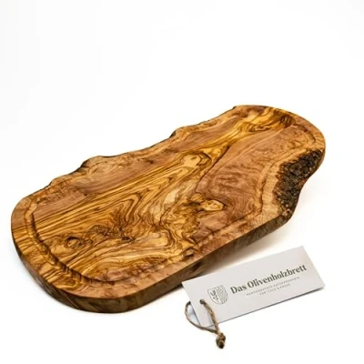 Imagen de Das Olivenholzbrett, la Tabla de Cortar Madera Olivo, Steaks Con Raspador en Corte Natural 35cm