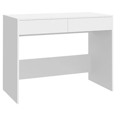 Imagen de vidaXL Escritorio Oficina Despacho Estudio Casa Ordenador Computadora Trabajo Mesa Auxiliar Estable de Madera Contrachapada Blanco 101x50x76,5 cm