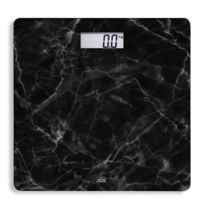 Imagen de ADE Báscula corporal digital aspecto de mármol negro elegante muy precisa cristal seguridad endurecido hasta 180 kg