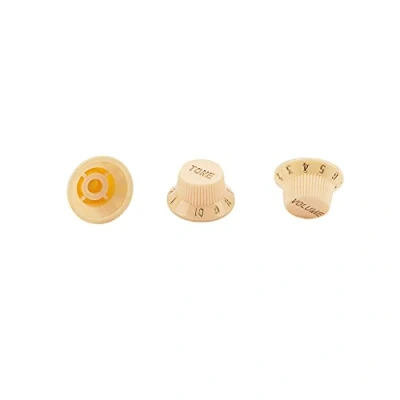 Imagen de Alnicov 3 en 1 perillas de control tono volumen velocidad plástico para piezas bajo guitarra izquierda, Color crema
