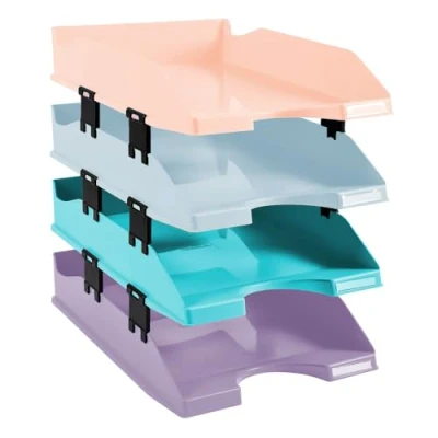 Imagen de Exacompta 1131928SETD Set de 4 bandejas para documentos A4 + 347x255x244 mm COMBO MIDI Surtido colores tono pastel