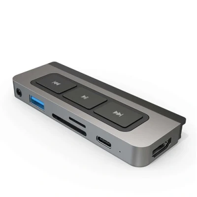 Imagen de Hub Hyper Drive Media HD449, USB C, Para iPad, 6 Puertos en 1, 5 Gbit/s, Plata