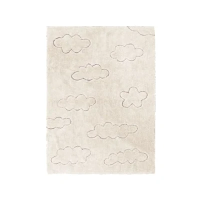 Imagen de Lorena Canals Alfombra Lavable para habitación de niños. Colección Rugcyled Nubes en Color Natural Hecho a Mano Forma Rectangular y con Algodón Tintes Ecológicos Tamaño: 120x160cm