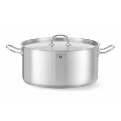 Imagen de HENDI Olla de cocina, baja, con tapa orificios salida vapor, fondo inducción continuo, apta para todas las fuentes calor y el lavavajillas, 12L, ø320x(H)150mm, acero inoxidable