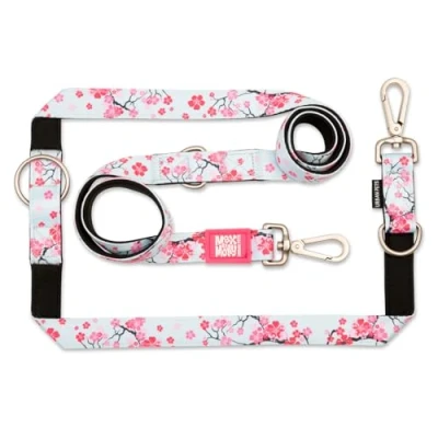 Imagen de MAX &amp; Molly Correa multifunción para Perros, 2 m, con mosquetones, el Cuello Cherry Bloom/M Acolchada, Segura y Flexible, Comodidad tu Fiel compañero