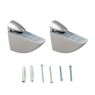 Imagen de Emuca Lote de 2 soportes mod. Aguila para estante madera o cristal espesor 8 40mm acabado pintado aluminio