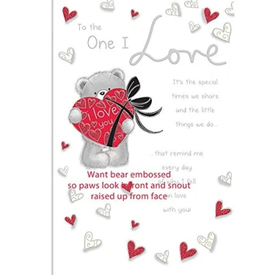 Imagen de Tarjeta de cumpleaños con texto en inglés &quot;One I Love&quot;, 25,4 x 17,8 cm, diseño Piccadilly Greetings, color rojo