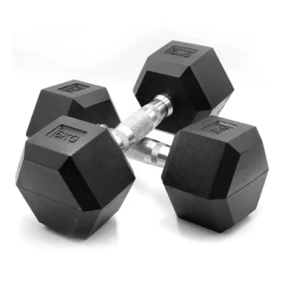 Imagen de AemaSport Mancuernas Hexagonales por Pares de 1kg hasta 50kg 2x Pesas y Negras Antideslizantes para Entrenamiento en Casa Gimnasio (2 uds. 3kg. cada una).