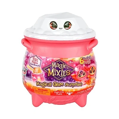 Imagen de Magic Mixies Magical Gem Surprise Fire Caldero Revela un peluche Mixie no electrónico y anillo mágico con una revelación emergente de The Fizzing Mediano, 14882