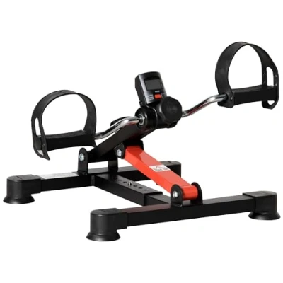 Imagen de HOMCOM Mini Bicicleta Estática de Ejercicio Pedales Estáticos con Altura y Longitud Ajustables Pantalla LCD Máquina Pedalear Manos Piernas 33 43x40x24,5 34,5 cm Negro