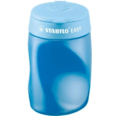 Imagen de Sacapuntas ergonómico con depósito STABILO EASYsharpener Afila 3 diámetros distintos Color azul Modelo para ZURDOS