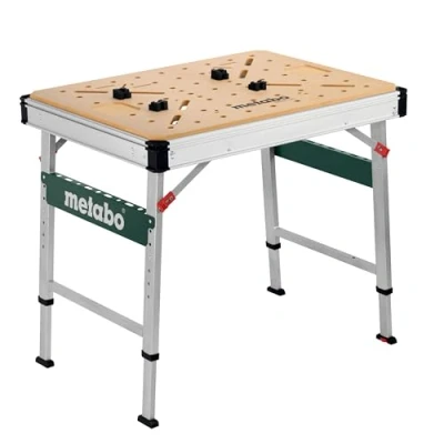 Imagen de Metabo Mesa multifunción MWB 100, Banco de Trabajo móvil, con Patas Ajustables en Altura 626991000