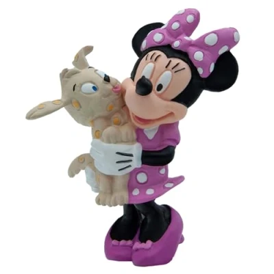 Imagen de Bullyland 15329 Figura de Juego, Walt Disney Minnie con Perro, Aprox. 7 cm Altura, Pintada a Mano, sin PVC, para Que los niños jueguen Forma imaginativa