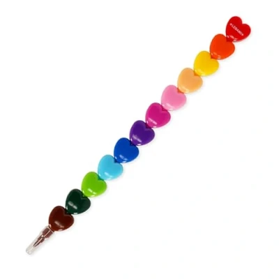 Imagen de Legami 12 lápices apilables, colores diferentes para colorear, niños, pastel con forma de corazón, Dream in Colour