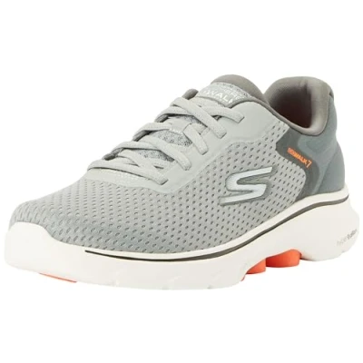 Imagen de Skechers Go Walk 7, Zapatillas de Deporte Hombre, Textil Sintético Gris Y Naranja, 42 EU