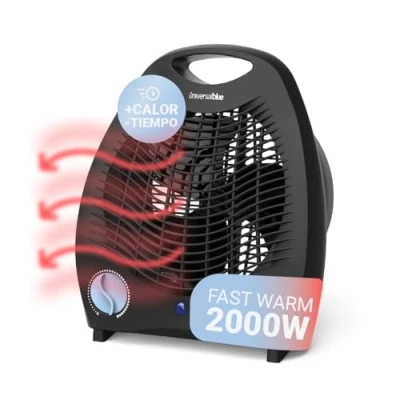 Imagen de UNIVERSALBLUE Termoventilador Vertical 2000W Negro Calefactor Bajo Consumo Radiador 3 Modos de Funcionamiento 2 Potencias Termostato Ajustable Sistema Seguridad Asa para Transportar