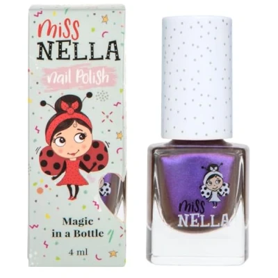 Imagen de Miss Nella GALACTIC UNICORN Esmalte de uñas especial morada metalizada con brillantina para niños, fórmula despegable, a base agua y sin olor