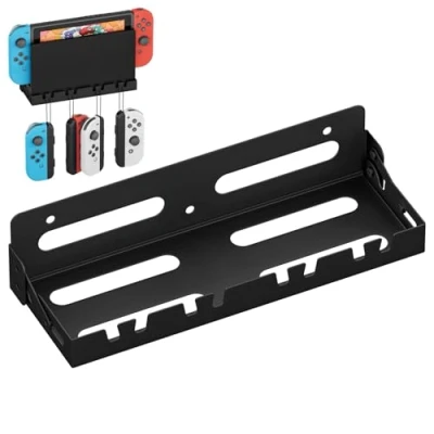 Imagen de JYiuog soporte de pared para conmutador, metal NS Con 4 ganchos Joy