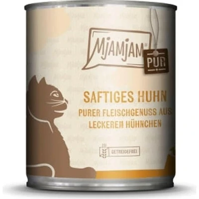 Imagen de MjAMjAM comida húmeda premium para gatos pure meat enjoy jugoso puré de pollo, pack 6 (6 x 800 g), sin cereales con extra carne