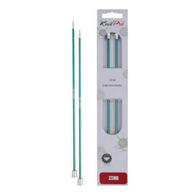 Imagen de KnitPro Zing: Agujas de Tejer: Extremo único: 30 cm x 3,25 mm, Metal, Verde,
