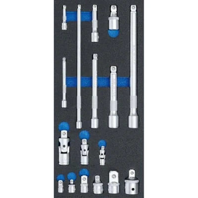 Imagen de BGS 4144 Bandeja para carro 1/3: Juego de extensiones, adaptadores y articulaciones 17 piezas