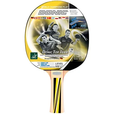 Imagen de Donic Schildkröt Raqueta de Tenis Mesa Top Team 500, Mango AVS, Esponja 1,7 mm, Almohadilla 1 Estrella ITTF, 725051