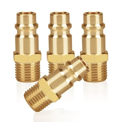 Imagen de 4 conectores de línea aire, accesorios compresor manguera aire Euro Airline, acoplador BSP 1/4 pulgadas y kit enchufe, conector macho