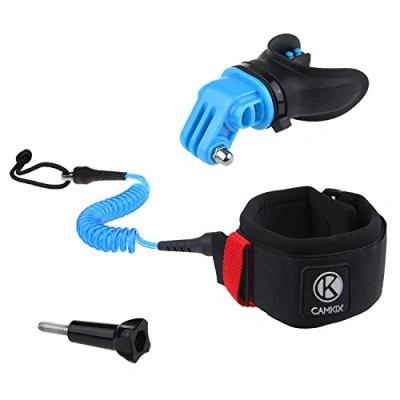 Imagen de CamKix Surf Boca Soporte Juego Compatible con GoPro Hero 4: Black, Silver, Hero, +, LCD+, 3+, 3, 2, 1 Equipo de manos libres para deportes acuaticos accion Conducto respiracion Correa Brazo cable en espiral Flotador