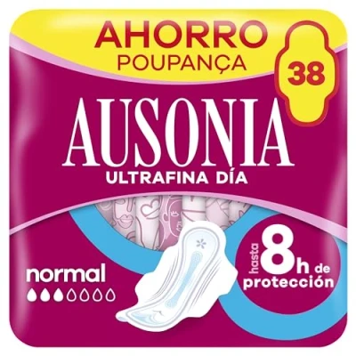 Imagen de Ausonia Ultrafina Compresas con Alas, Normal, 38 Unidades, Pack Ahorro