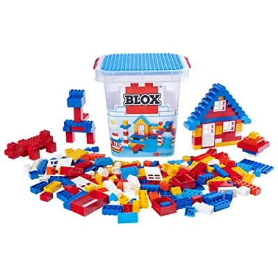 Imagen de Simba Blox 250 104114518 Bloques de construcción en Cubo, para niños a Partir 3 años, Varios Ladrillos, 8 Ventanas, 4 Puertas, con Placa Base, Totalmente Compatible, Colores