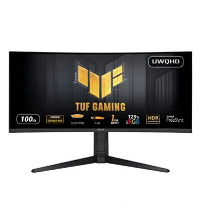 Imagen de Asus TUF Gaming VG34VQEL1A Monitor Curvo de 34 Pulgadas, UWQHD, 100 Hz, Extreme Low Motion Blur, Freesync, 1ms MPRT, 125% sRGB, HDR