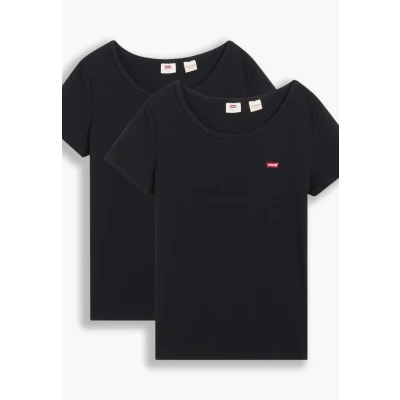 Imagen de Levi&#039;s TEE 2 PACK Camiseta básica, Mujer, Talla: Large, Mineral black/mineral black
