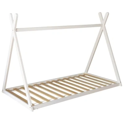 Imagen de Happy Garden Cama Tipi Infantil Valentin Blanca, tamaño 190x90cm, con somier de láminas Diseño lúdico, Estructura Madera fácil Montar Dormitorio imaginativo y Acogedor.