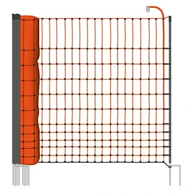 Imagen de VOSS.farming Malla eléctrica para gallinas “farmNET, Rollo de 25m Longitud y 112cm Altura, 9 Postes con Punta Doble Kit reparación