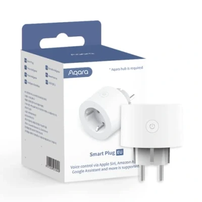 Imagen de Aqara Enchufe Inteligente, Requiere HUB, Zigbee 3.0, con Programación, Temporizador y Control de Voz, Energía, Compatible HomeKit, Alexa, Google Assistant e SmartThings