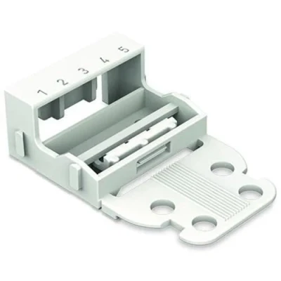 Imagen de Adaptador de montaje para terminales 5 conductores serie 221 4 mm² fijación con tornillo, color blanco, 10 unidades