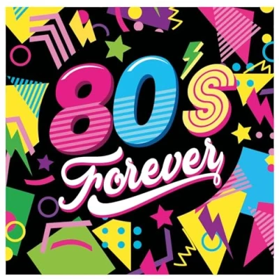 Imagen de Fiestas GUIRCA 12 Servilletas de los 80s Desechables (16x16 cm) Decoración Mesa para Retro y Celebraciones Ideal Eventos Multicolor