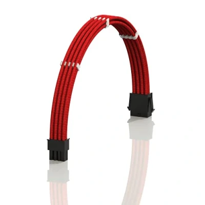 Imagen de LINKUP AVA 50cm 8 Pines (4+4) CPU ATX Placa Base PSU Fuente de Alimentación Cable Extensión PC Personalizado con Mangas Trenzadas Peines┃Un Solo Paquete┃500mm Rojo