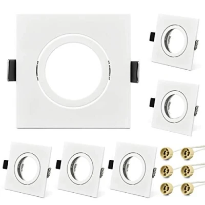 Imagen de KYOTECH 6 Pieza LED Focos Marco Empotrable gu10 Giratorio 40 Cuadrado Marcos,Incl. Zócalo Para Lámparas De Leds O Halógenas,Marco Cocina Oficina Pasillo