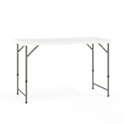 Imagen de Flash Furniture Mesa Plegable de plástico 24x48, Acero, Granito Blanco, 24&quot; W x 48&quot; L