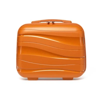 Imagen de KONO Maleta de Viaje con Maletín cosmético 100% PP, Naranja, Small, Neceser Beautycase Maquillaje