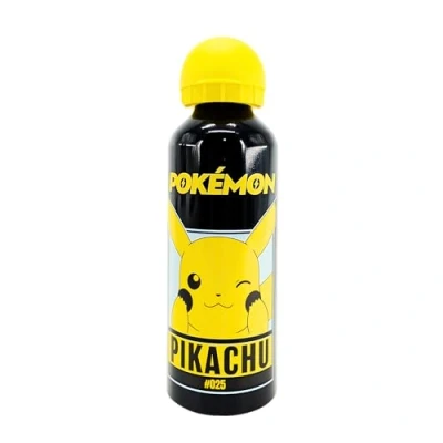 Imagen de Pokemon Botella Reutilizable, Cantimplora Pikachu Diseño Aluminio Resistente, de Agua para Niños, Viaje, Capacidad 500 ml Negro