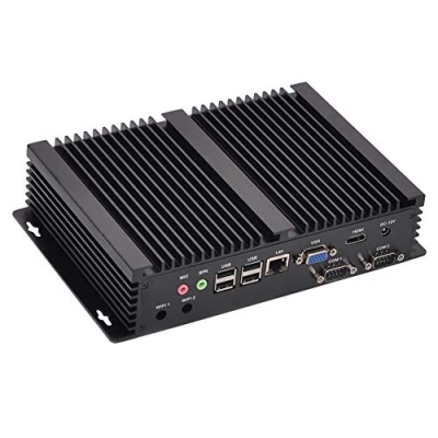 Imagen de HUNSN Fanless Industrial PC, Mini Computer, Intel Celeron 2955U 2957U, Windows 11 or Linux Ubuntu, IM03, AC WiFi, BT, VGA, HDMI, LAN, 2 x COM RS232, 6 USB2.0, 8G RAM, 128G SSD