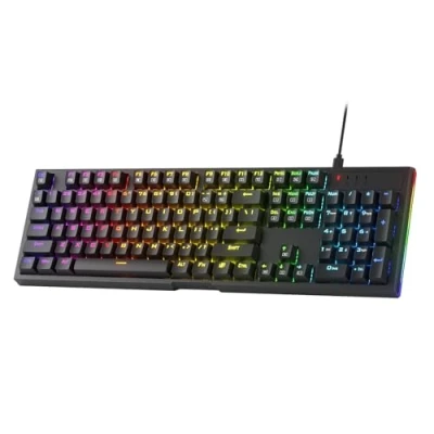 Imagen de Redragon K670 teclado para juegos retroiluminado RGB, mecánico de intercambio en caliente 104 teclas, enchufe mejorado, interruptor rojo lineal silencioso