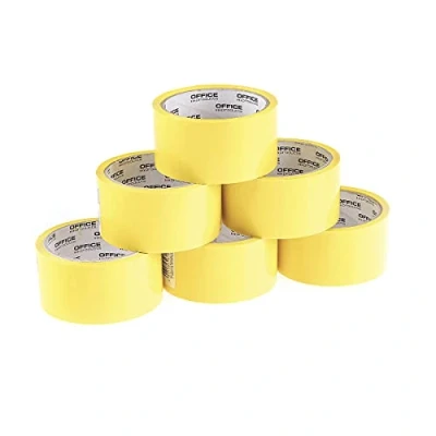 Imagen de OFFICER PRODUCTS 15025031 06 cinta de embalaje, color amarillo, 6 rollos, ancho 48 mm x longitud 46 m, embalaje PP con adhesivo acrílico