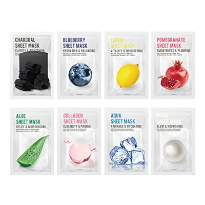 Imagen de [Paquete De 8] EUNYUL Puriy Mascarilla Facial 8 tipos, Hidratantes Y Calmantes Cuidado La Piel Coreano