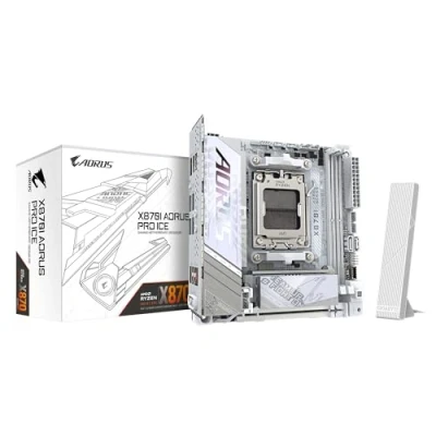 Imagen de GIGABYTE X870I AORUS Pro Ice Placa Base Compatible con procesadores AMD Ryzen Serie 9000, VRM de 8+2+1 Fases, hasta 8400 MHz DDR5 (OC), 1xPCIe 5.0 M.2 + 4.0 M.2, WI FI 7, LAN 2,5 GbE, USB 4