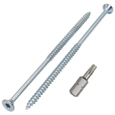 Imagen de SKIR&#039;CO (20 uds) tornillos para madera de acero galvanizado, 5,0 x 120 mm, Torx cabeza avellanada, aglomerado, parcialmente roscados