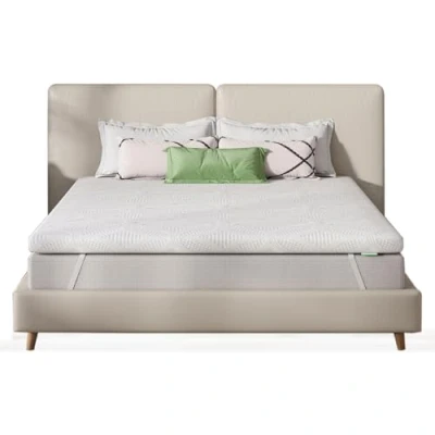 Imagen de Novilla Topper Viscoelástico 150x190 7.5 cm, Colchón de Gel, Sobrecolchón Memory Foam Mattress Topper, Cubrecolchón Extraíble y Lavable, Blanco